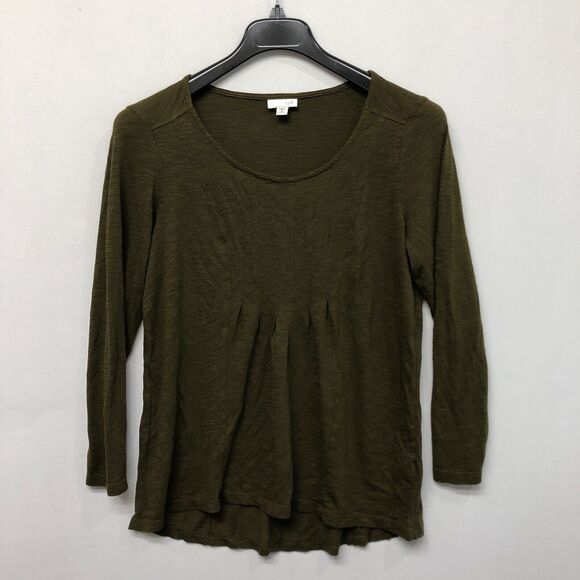 J. Jill Tops - J Jill Women Long Sleeve Blouse Top Shirt Size Medium Petite Olive Green B305 -6